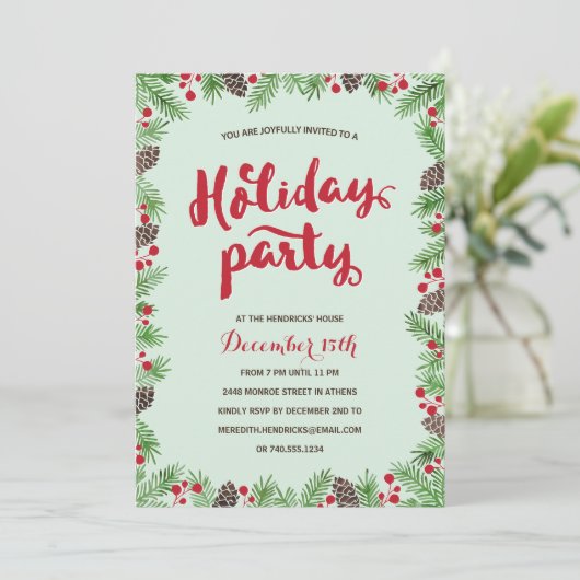 Feierliche Folge | Calligrafie-Feiertag Einladung (Stehend Vorderseite)