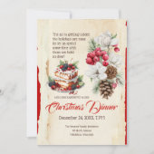 Feierliche Foliage Vintag Pine Cone Weihnachten Einladung (Vorderseite)