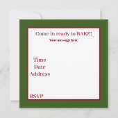 Feierliche Frau Claus backen Party Einladung (Rückseite)