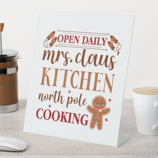 Feierliche Frau Claus Küche Weihnachten Sockelschild (In Situ)