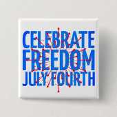 Feierliche Freiheit Juli Vierte Patriotische Taste Button (Vorderseite)