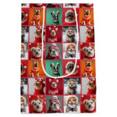 Feierliche Frenchie und Freunde Mittlere Geschenkt Geschenktüte (Rückseite)