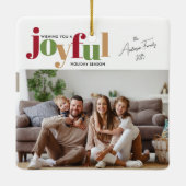 Feierliche Freude 2 Foto Weihnachten Keramikornament (Rückseite)