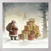 Feierliche Freude: Der afroamerikanische Santa Poster (Vorne)