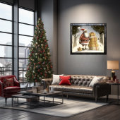 Feierliche Freude: Der glückliche schwarze Santa Poster