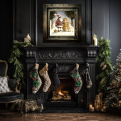 Feierliche Freude: Der glückliche schwarze Santa Poster
