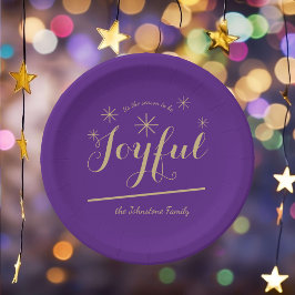 Feierliche Freude Familienname Chic Stilvolle Weih Pappteller