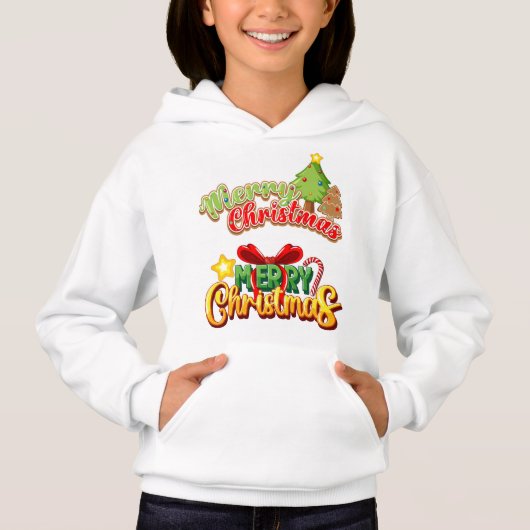 Feierliche Freude: Farbenfrohe Weihnachten Kind H Hoodie (Vorderseite)