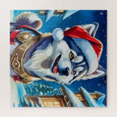 Feierliche Freude mit einem fröhlichen Pup Puzzle (Horizontal)