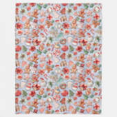 Feierliche Freude: Weihnachts-Cookie Wunderland Fleecedecke (Vorderseite)