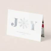 Feierliche Freude | Weihnachtsfoto Collage Silver Folienkarte (Vorderseite)