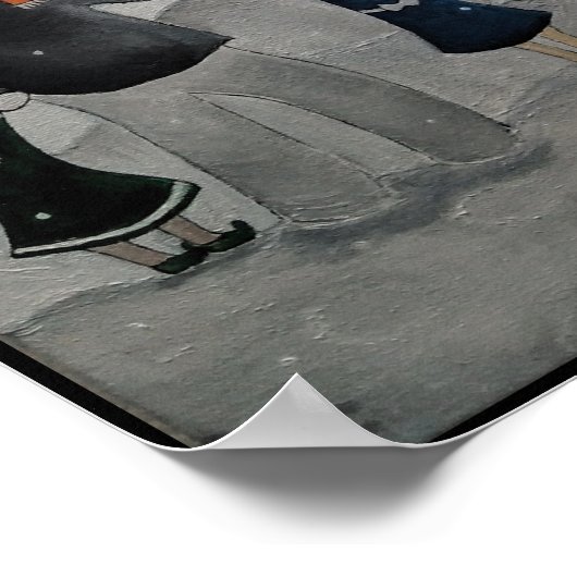 Feierliche Freunde Gemälde von Alfred Fox Poster (Ecke)