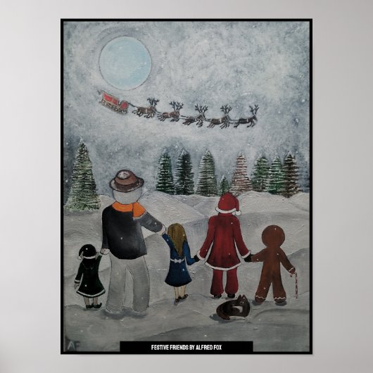 Feierliche Freunde Gemälde von Alfred Fox Poster (Vorne)