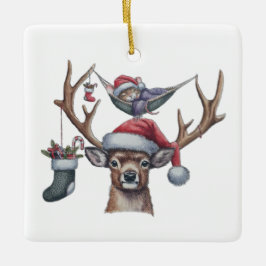 Feierliche Freunde Keramikornament