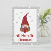 Feierliche Freunde - Weihnachtskarte für Gnome Dankeskarte (Stehend Vorderseite)