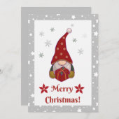 Feierliche Freunde - Weihnachtskarte für Gnome Dankeskarte (Vorne/Hinten)