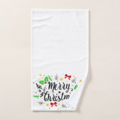 Feierliche Frohe Weihnachten Badhandtuch Set (Handtuch)
