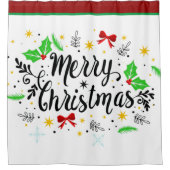 Feierliche Frohe Weihnachten Duschvorhang (Vorderseite)