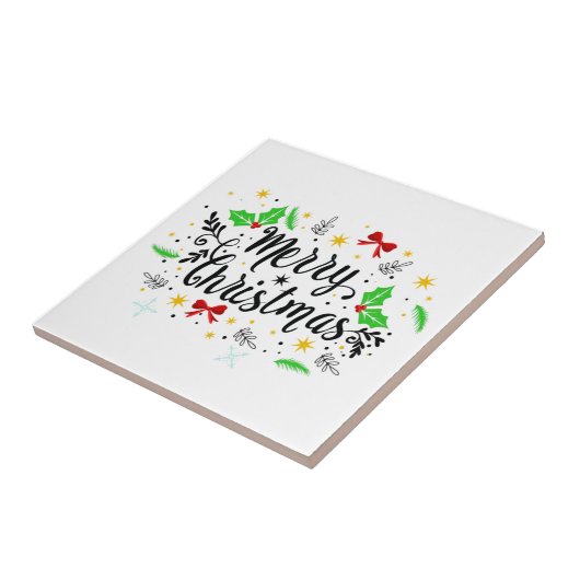 Feierliche Frohe Weihnachten Fliese (Seite)