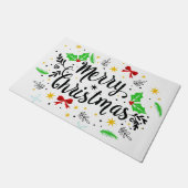 Feierliche Frohe Weihnachten Fußmatte (Schrägansicht)