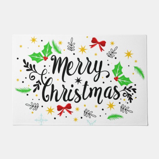 Feierliche Frohe Weihnachten Fußmatte (Vorderseite)