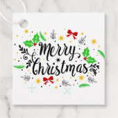 Feierliche Frohe Weihnachten Geschenkanhänger (Vorderseite)
