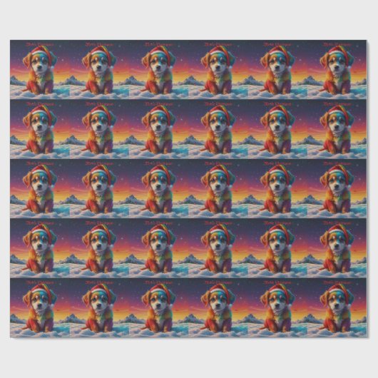 Feierliche Frohe Weihnachten Geschenkpapier (Flach)