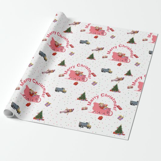 Feierliche Frohe Weihnachten Geschenkpapier (Ungerollt)