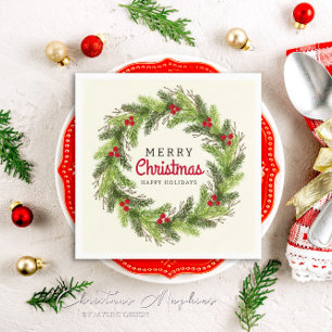 Feierliche Frohe Weihnachten glückliche Feiertage Serviette