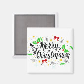 Feierliche Frohe Weihnachten Magnet (Vorderseite/Rückseite)
