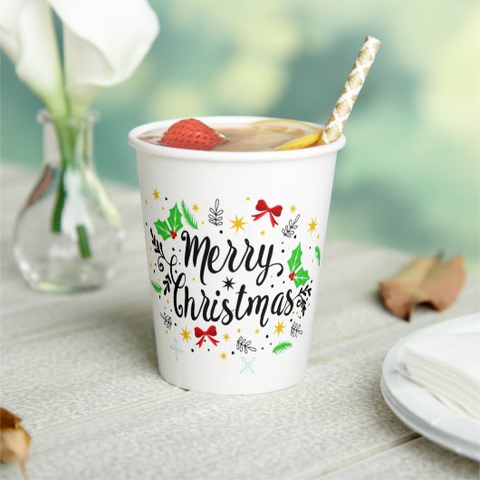 Feierliche Frohe Weihnachten Pappbecher (In Situ)
