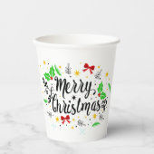 Feierliche Frohe Weihnachten Pappbecher (Vorderseite)