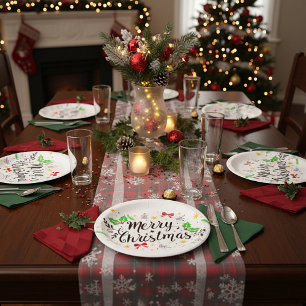 Feierliche Frohe Weihnachten Pappteller