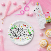 Feierliche Frohe Weihnachten Pappteller (Party)