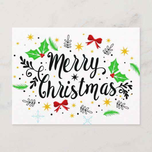 Feierliche Frohe Weihnachten Postkarte (Vorderseite)