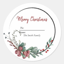Feierliche Frohe Weihnachten Runder Aufkleber