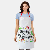 Feierliche Frohe Weihnachten Schürze (Getragen)