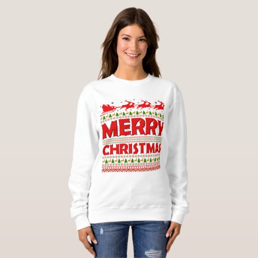 Feierliche Frohe Weihnachten Sweatshirt (Vorne ganz)