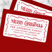 Feierliche Frohe Weihnachts-Rot-Rücksendeadresse Adressaufkleber