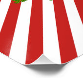 Feierliche Frohe Weihnachtsfeier Rote Streifen Poster (Ecke)