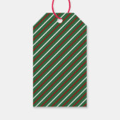 Feierliche Frohe Weihnachtsgestreichte Grüne Gesch Geschenkanhänger (Rückseite)