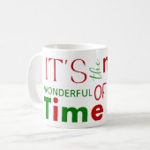 Feierliche, fröhliche grüne Weihnachten Kaffeetasse (Vorderseite Links)