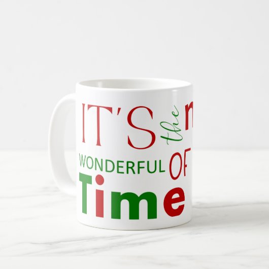 Feierliche, fröhliche grüne Weihnachten Kaffeetasse (Vorderseite Links)