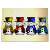Feierliche Frosty Friends Snowmen Weihnachten Große Geschenktüte (Vorderseite)