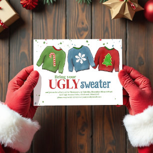 Feierliche Funny Ugly Sweater Weihnachten Einladung