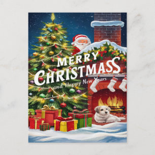 Feierliche Furry Friend by Hearth Postkarte