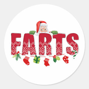 Feierliche Furzen des Weihnachtsmannes Runder Aufkleber