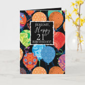 Feierliche Geburtstagsballons für ihn Karte (Gelbe Blume)