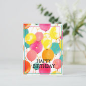 Feierliche Geburtstagsballons Postkarte (Stehend Vorderseite)