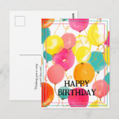 Feierliche Geburtstagsballons Postkarte (Vorne/Hinten)